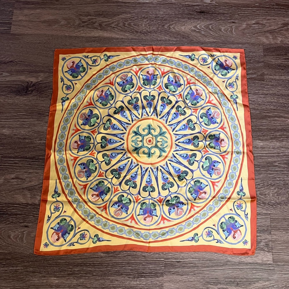 Genuine silk ornate scarf